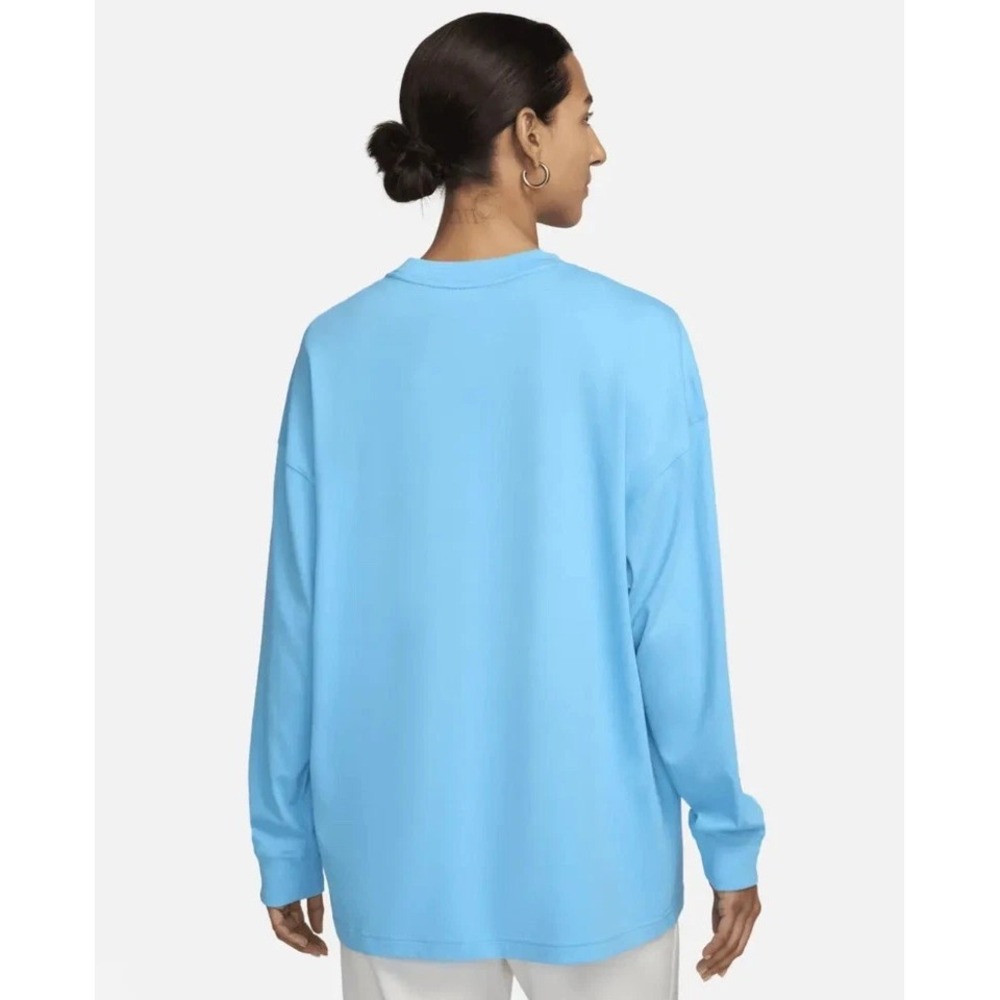 Sz Large WMNS NIKE USA Essentials Long Sleeve Top Baltic Blue FN0974 416 - New - Picture 4 of 6